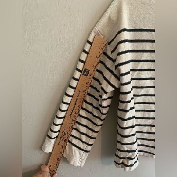 Ralph Lauren Black and cream striped boatneck shirt size L - Picture 5 of 8